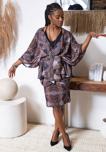 Short Kimono with Skirt (2 pc set)