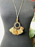 Load image into Gallery viewer, Vegan Leather and Pom Necklace
